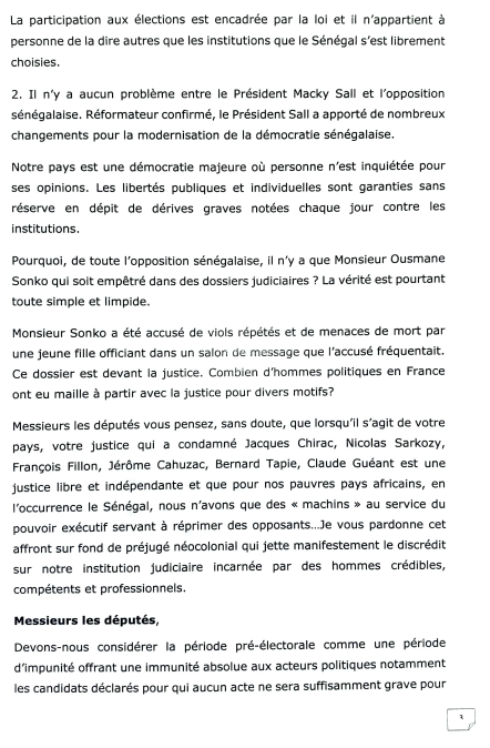 "3e mandat" :  Me Oumar Youm apporte la réplique à deux députés français