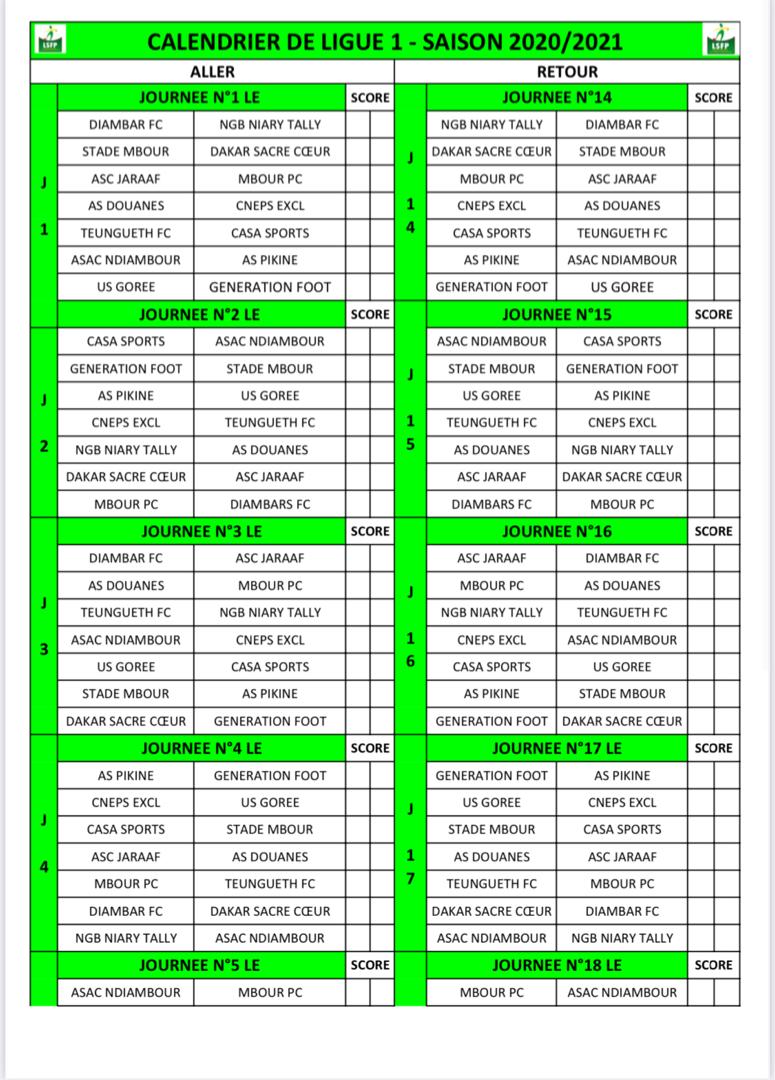 Ligue 1: voici le calendrier de la saison 2020/2021